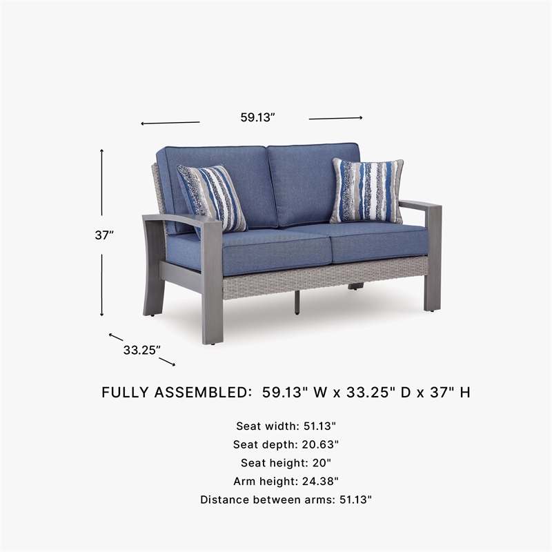 Signature Design by Ashley Gale Limestone Outdoor Loveseat with Cushion