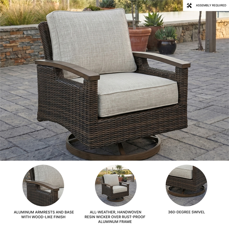 Signature Design by Ashley Cattail Foam Swivel Lounge Chair (Set of 2)