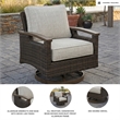 Signature Design by Ashley Cattail Foam Swivel Lounge Chair (Set of 2)