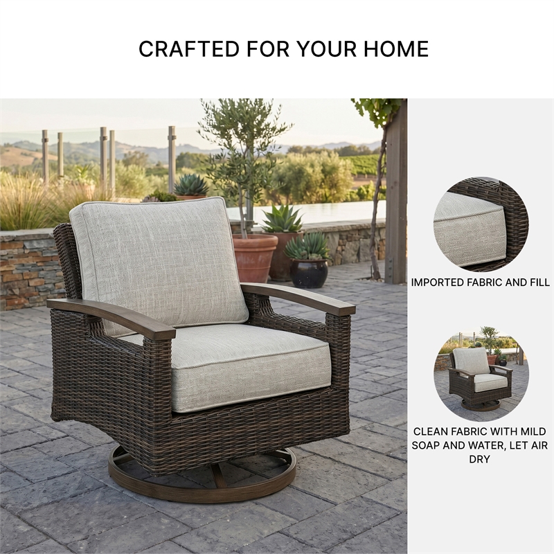 Signature Design by Ashley Cattail Foam Swivel Lounge Chair (Set of 2)