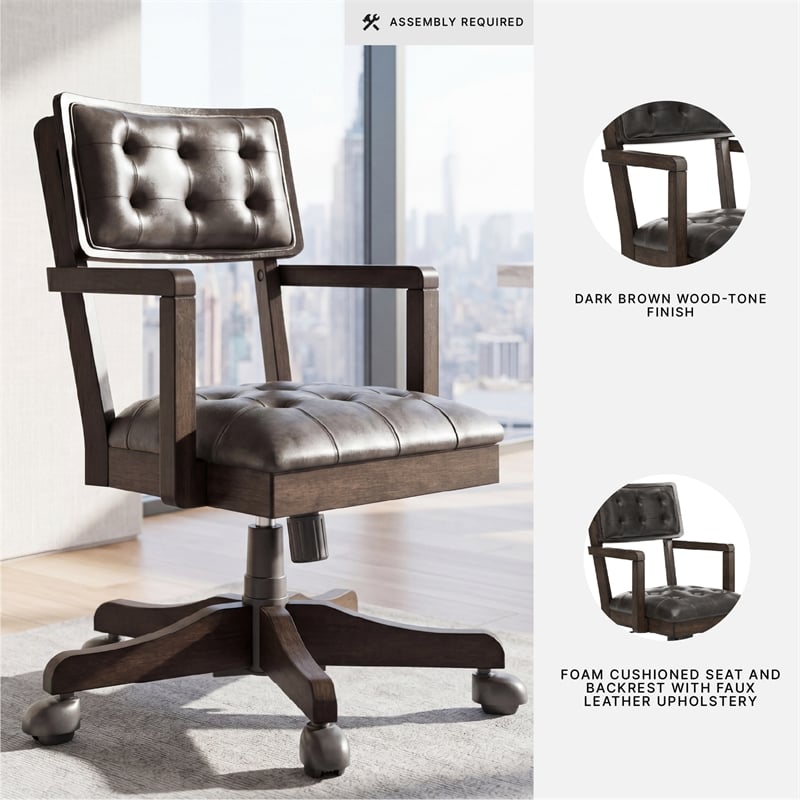 Signature Design by Ashley Norquay Home Office Desk Chair in Brown