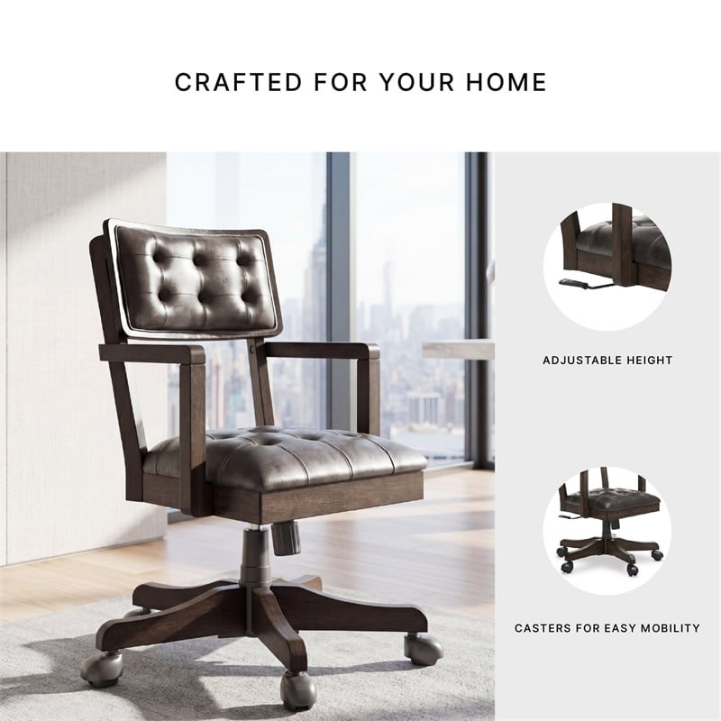 Signature Design by Ashley Norquay Home Office Desk Chair in Brown