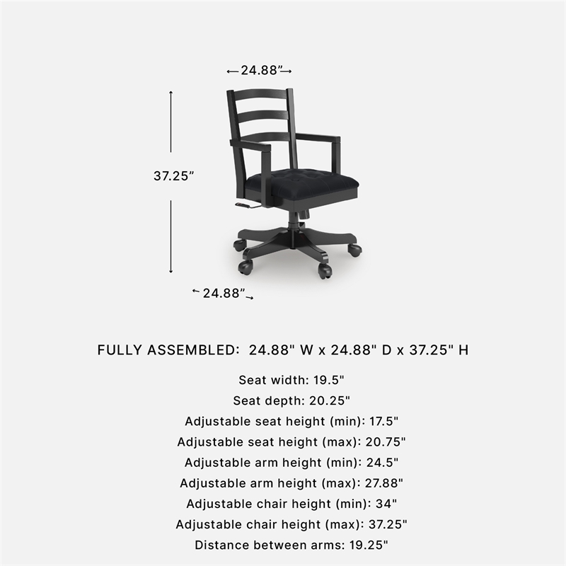 Signature Design by Ashley Correnza Home Office Desk Chair in Black