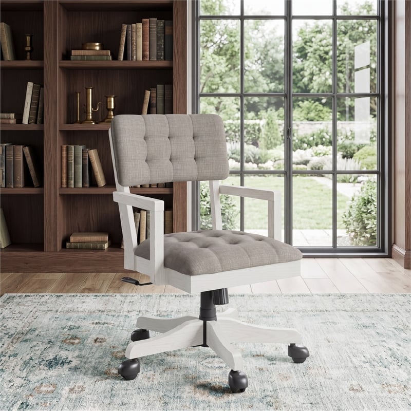 Signature Design by Ashley Roskell Home Office Desk Chair in White