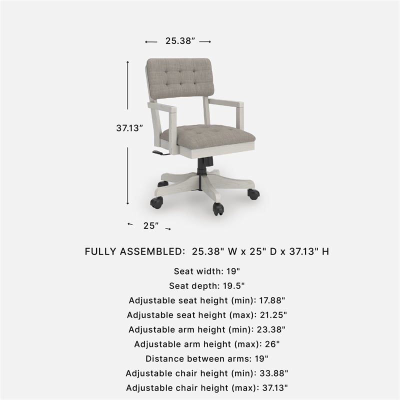 Signature Design by Ashley Roskell Home Office Desk Chair in White