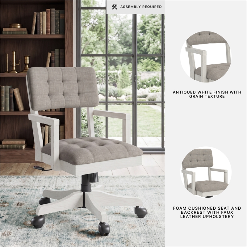 Signature Design by Ashley Roskell Home Office Desk Chair in White