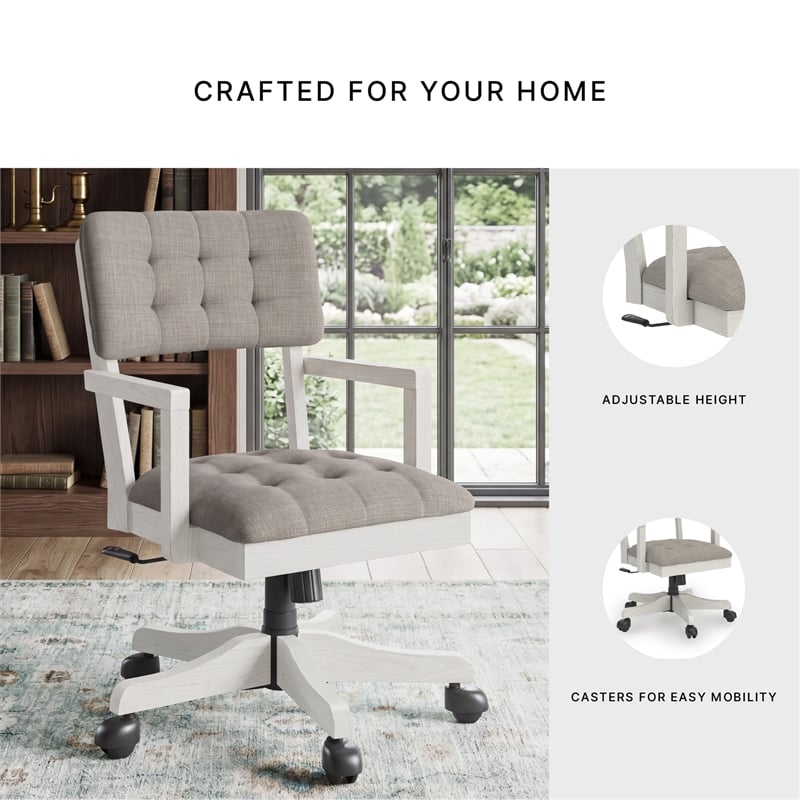 Signature Design by Ashley Roskell Home Office Desk Chair in White