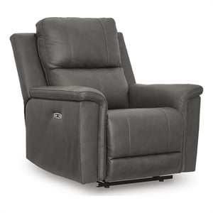 Signature Design by Ashley Hartington Power Recliner in Dark Gray