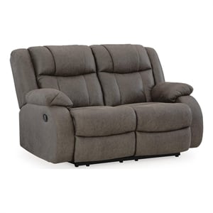 Signature Design by Ashley Trowbridge Lane Reclining Loveseat in Gunmetal