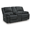 Signature Design Calder Row Power Reclining Loveseat with Console in Slate