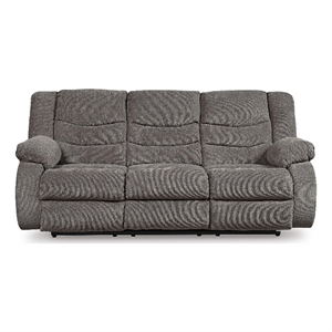 Signature Design by Ashley Larken Hall Reclining Sofa in Gray