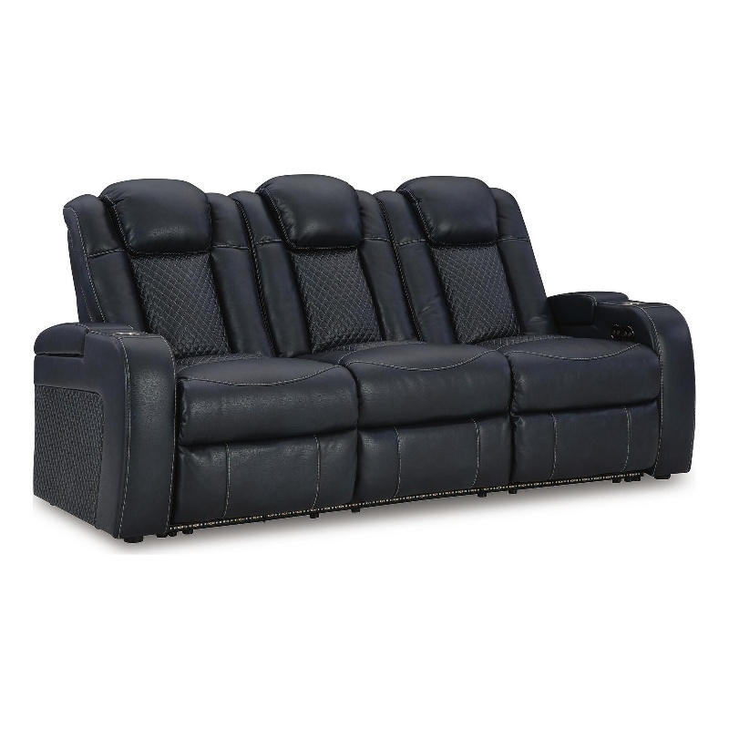 Signature Design by Ashley Dunleigh Power Reclining Sofa in Sapphire