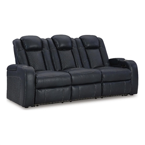 Signature Design by Ashley Dunleigh Power Reclining Sofa in Sapphire
