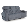 Signature Design by Ashley Fairwick Power Reclining Sofa in Steel