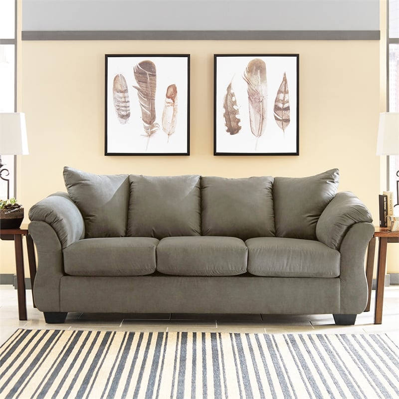 Signature Design by Ashley Darcy Fabric Sofa in Cobblestone