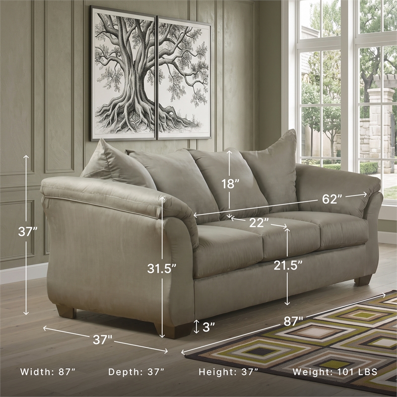 Signature Design by Ashley Darcy Fabric Sofa in Cobblestone