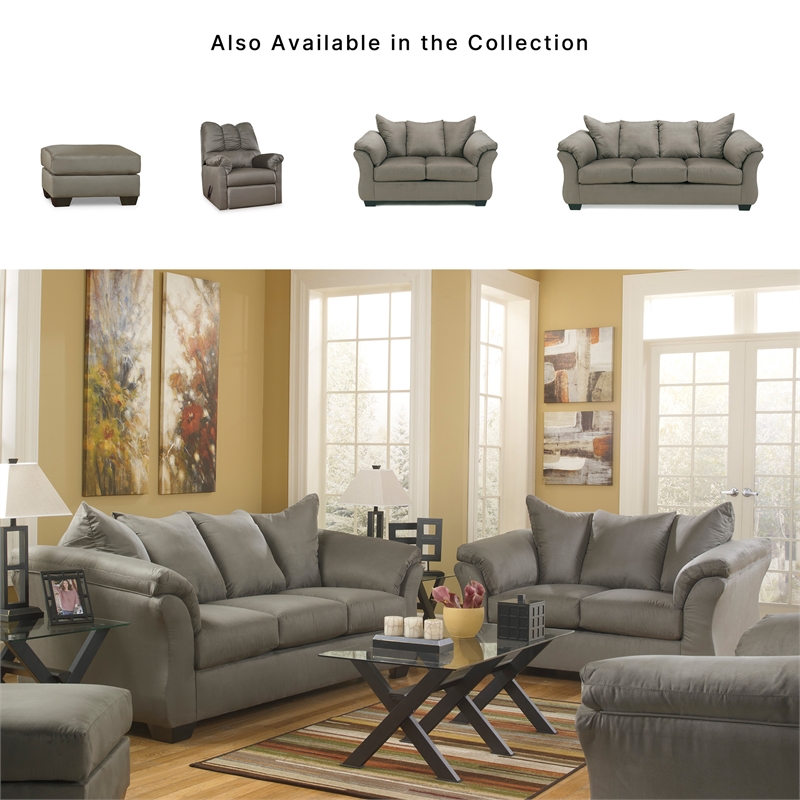 Signature Design by Ashley Darcy Fabric Sofa in Cobblestone