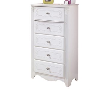 signature design by ashley exquisite 5-drawer chest in white