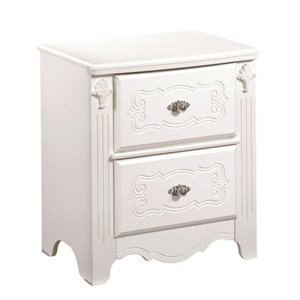 signature design by ashley exquisite 2-drawer nightstand in white