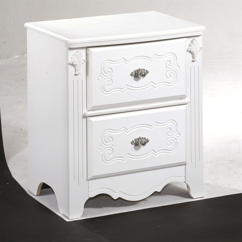 Signature Design by Ashley Exquisite 2-Drawer Nightstand in White