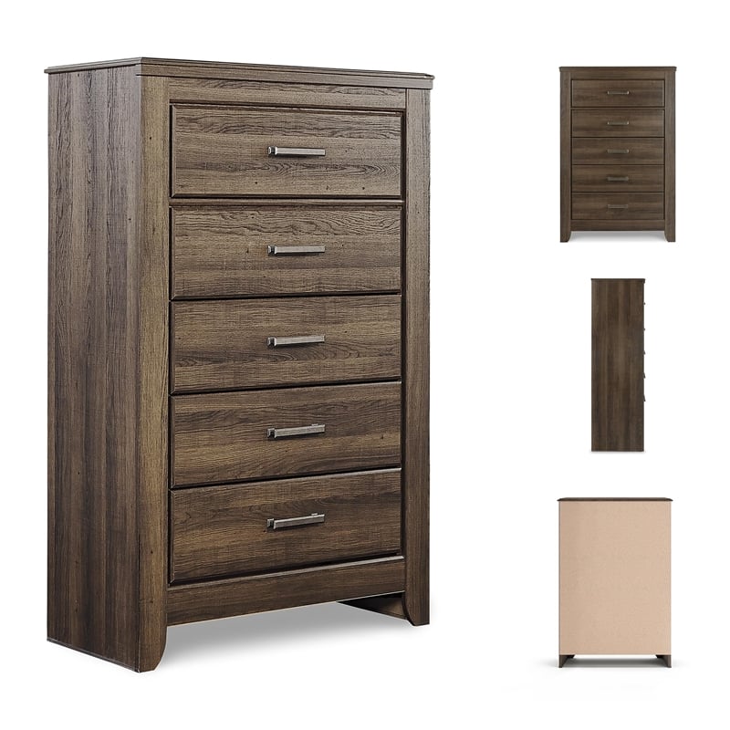 Signature Design by Ashley Juararo 5-Drawer Chest in Dark Brown