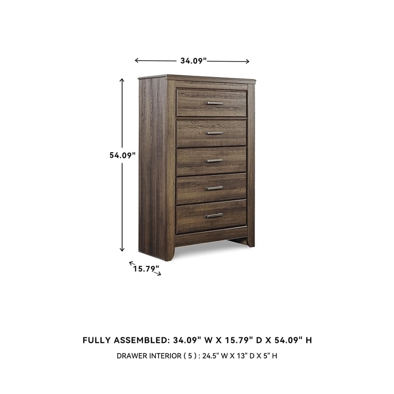 Signature Design by Ashley Juararo 5-Drawer Chest in Dark Brown