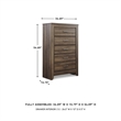 Signature Design by Ashley Juararo 5-Drawer Chest in Dark Brown