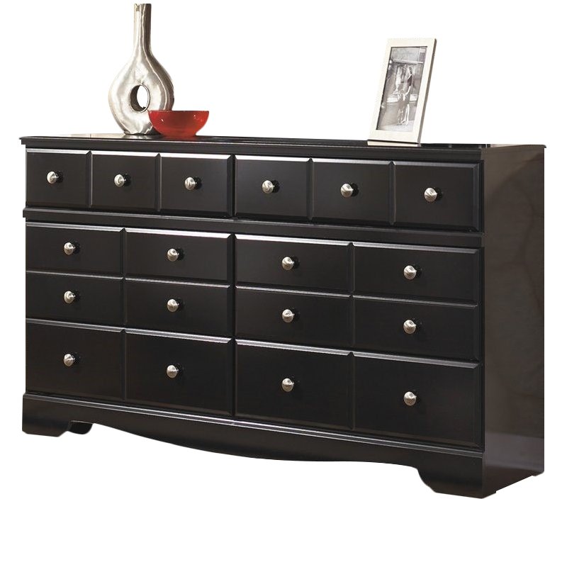 Signature Design By Ashley Shay 6 Drawer Dresser In Almost Black