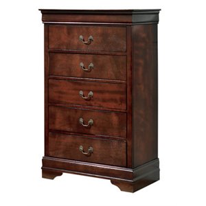 signature design by ashley alisdair 5-drawer chest in warm dark brown