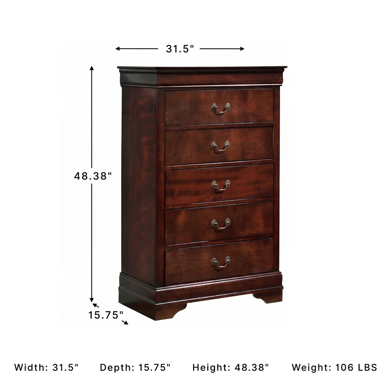 Signature Design by Ashley Alisdair 5-Drawer Chest in Warm Dark Brown