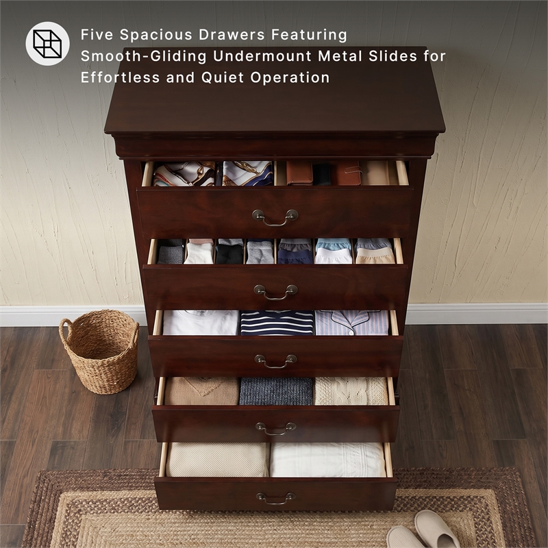 Signature Design by Ashley Alisdair 5-Drawer Chest in Warm Dark Brown