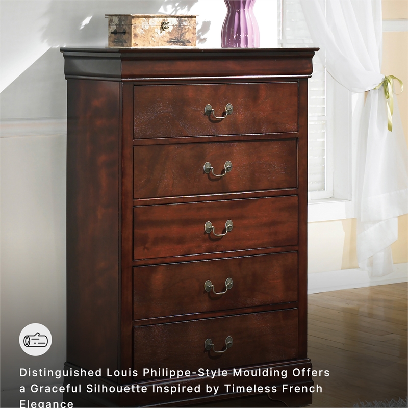 Signature Design by Ashley Alisdair 5-Drawer Chest in Warm Dark Brown
