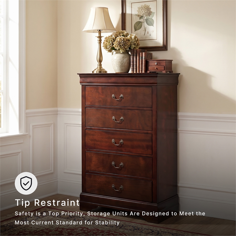 Signature Design by Ashley Alisdair 5-Drawer Chest in Warm Dark Brown