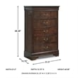 Signature Design by Ashley Alisdair 5-Drawer Chest in Warm Dark Brown