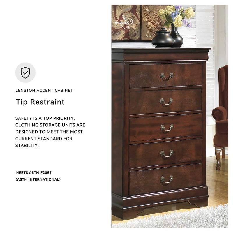 Signature Design by Ashley Alisdair 5-Drawer Chest in Warm Dark Brown