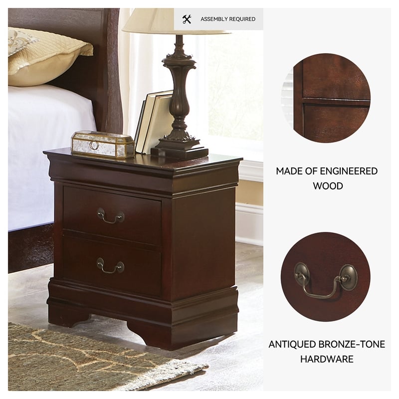 Signature Design by Ashley Alisdair 2-Drawer Nightstand in Dark Brown