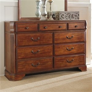 Ashley Furniture Wyatt Collection Cymax S Ashley Furniture Wyatt 9 Rawer Double Dresser In Reddish Brown