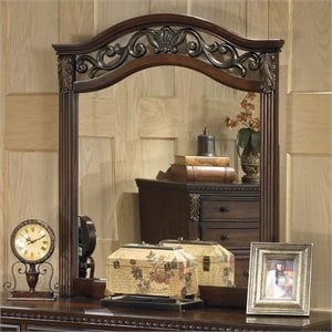 signature design by ashley leahlyn bedroom mirror in warm brown