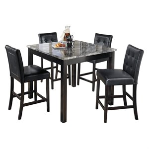 ashley furniture maysville 5 piece square counter table set in black