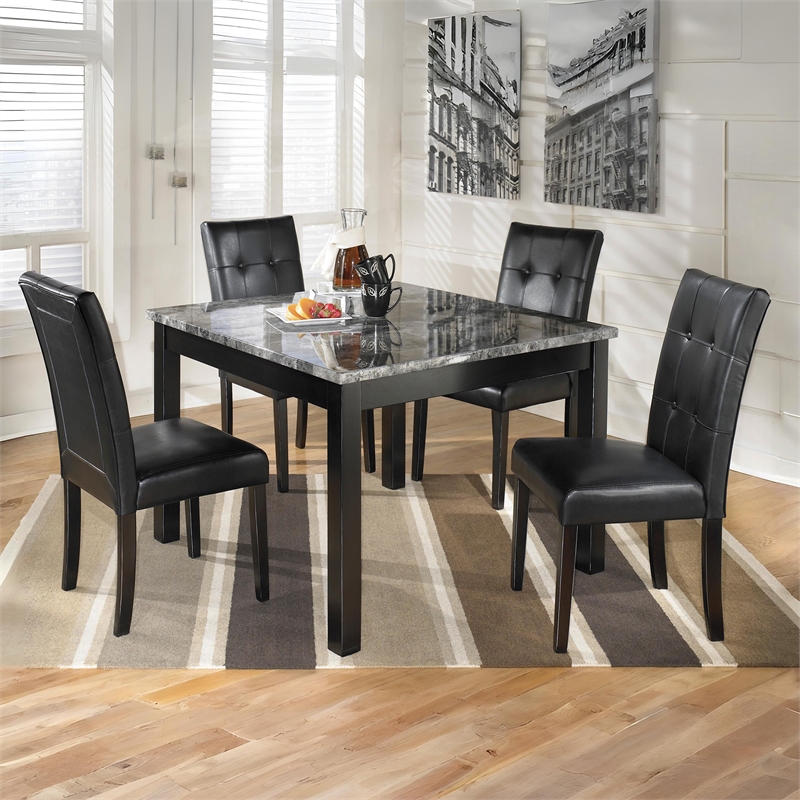 Signature Design by Ashley Maysville 5 Piece Square Counter Table Set in Black