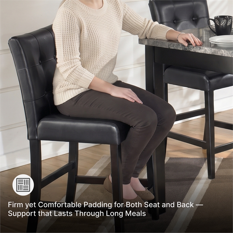 Signature Design by Ashley Maysville 5 Piece Square Counter Table Set in Black