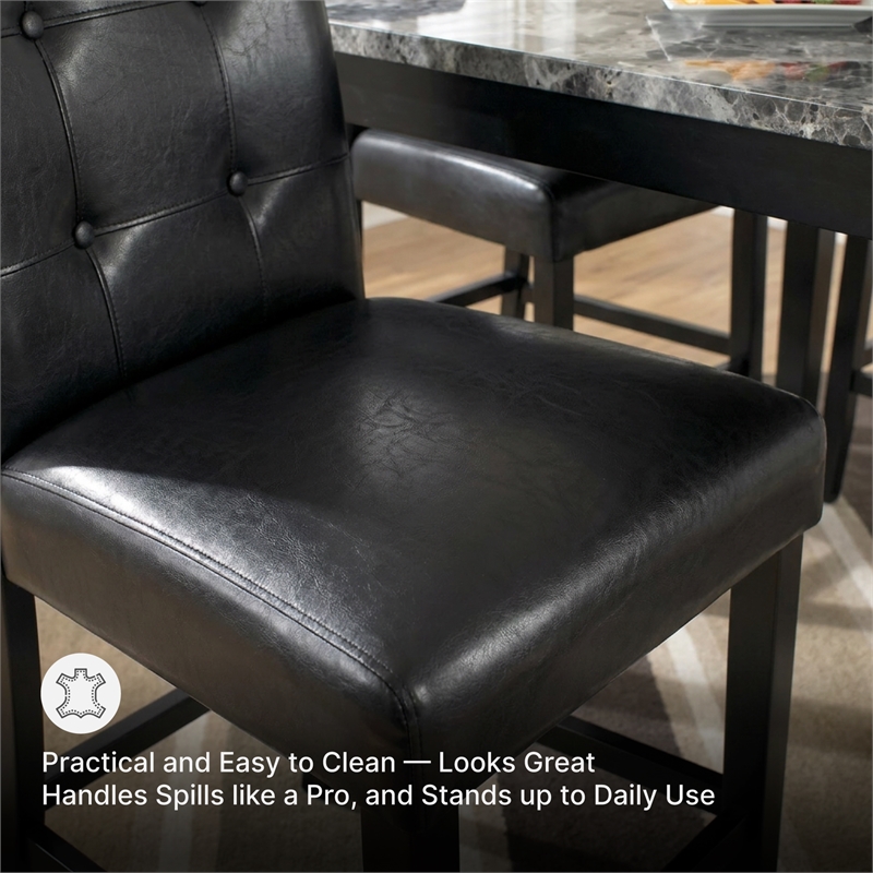Signature Design by Ashley Maysville 5 Piece Square Counter Table Set in Black