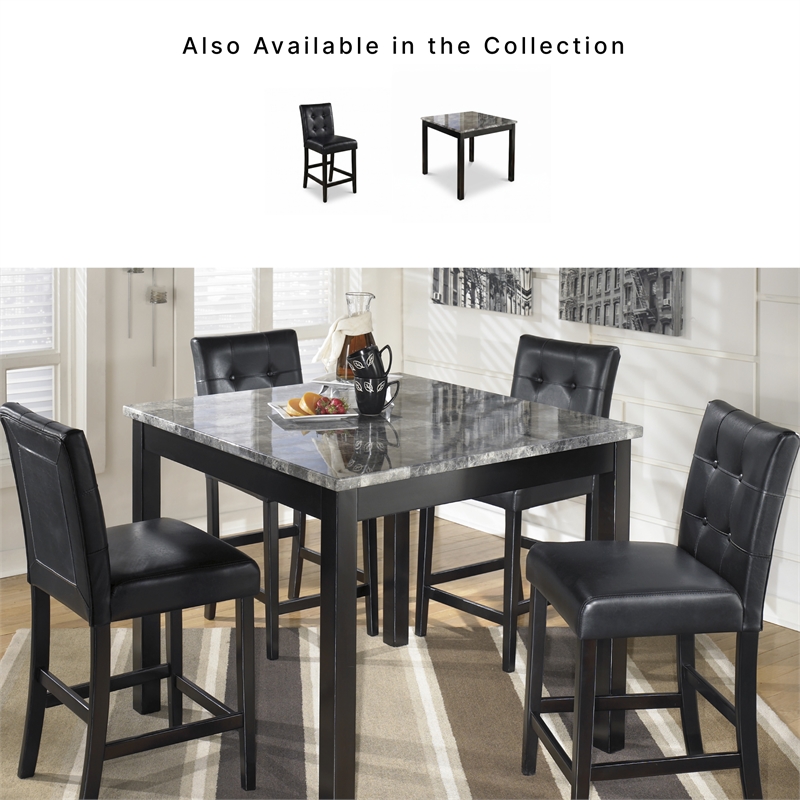 Signature Design by Ashley Maysville 5 Piece Square Counter Table Set in Black