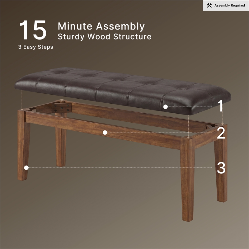 Signature Design by Ashley Ralene Dining Room Bench in Medium Brown