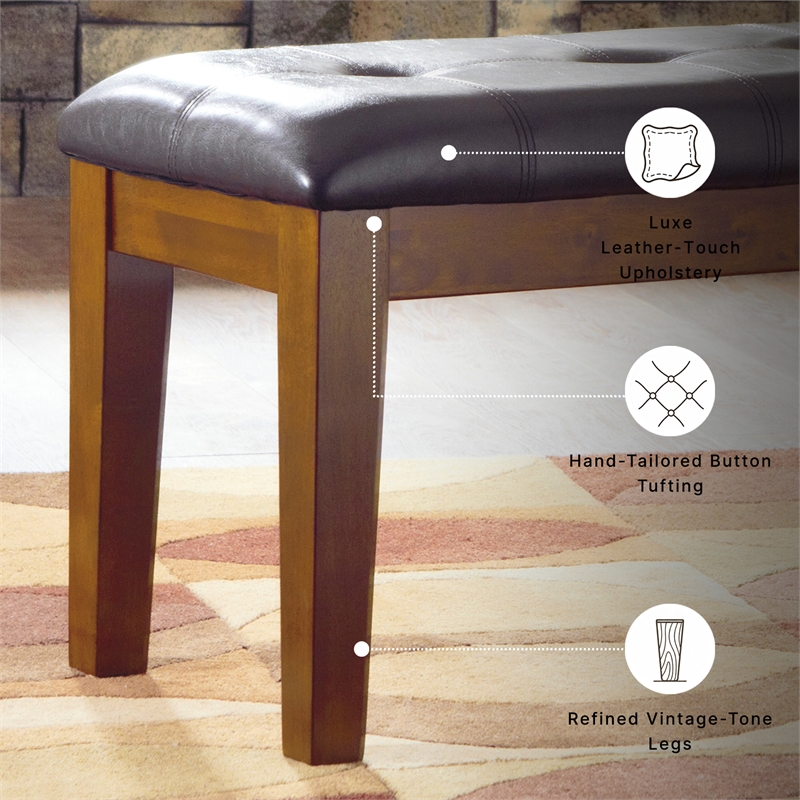 Signature Design by Ashley Ralene Dining Room Bench in Medium Brown