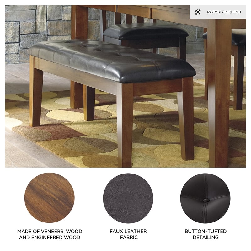 Signature Design by Ashley Ralene Dining Room Bench in Medium Brown