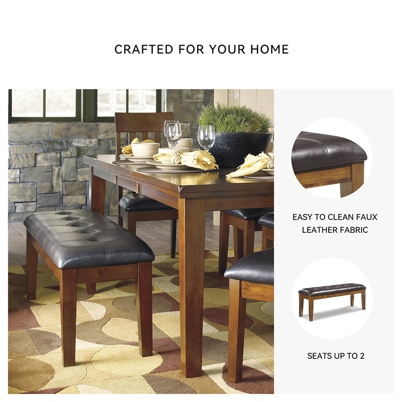 Signature Design by Ashley Ralene Dining Room Bench in Medium Brown