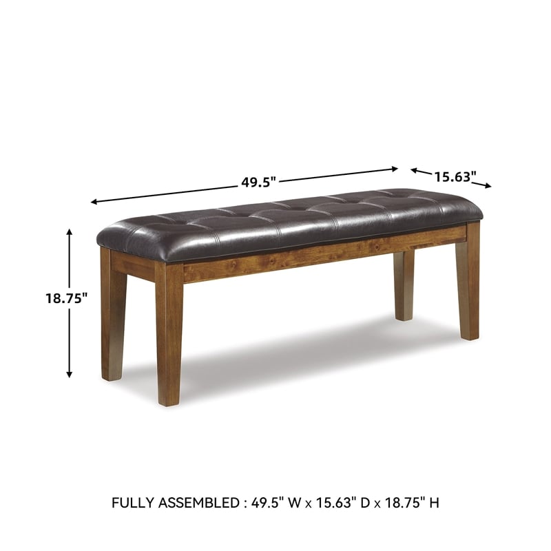 Signature Design by Ashley Ralene Dining Room Bench in Medium Brown