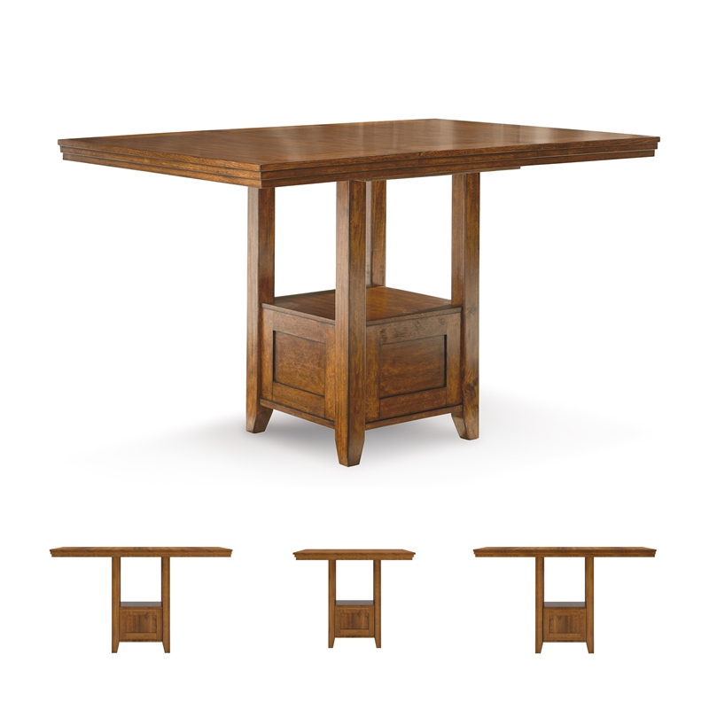 Ashley Furniture Ralene Wood Extension Counter Height Table in Brown