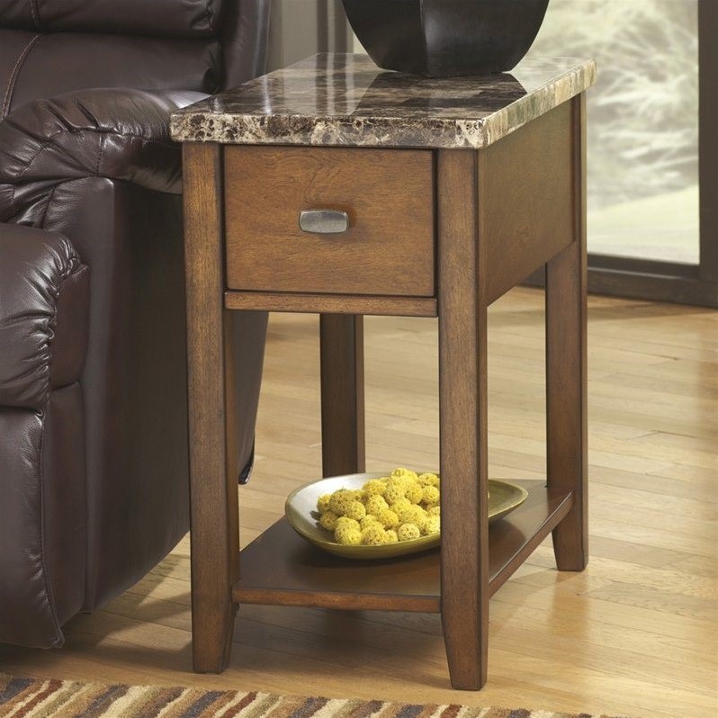 Ashley Furniture Furniture Breegin 1 Drawer End Table In Brown